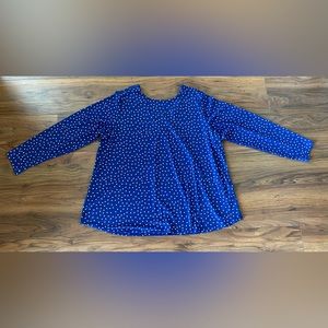 New, Never Worn - Blue & White Polka Dot Blouse by Susan Graver
